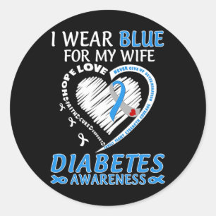 Sticker Rond Je Porte Du Bleu Pour Ma Femme Sensibilisation Au