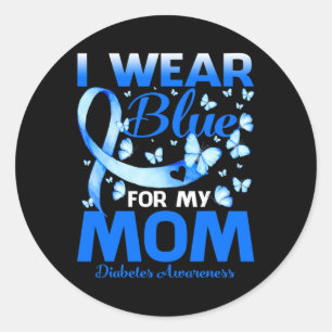 Sticker Rond Je Porte Du Bleu Pour Ma Mère Sensibilisation Au D