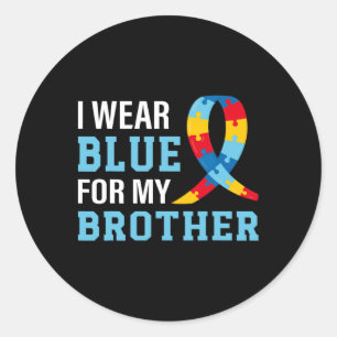 Sticker Rond Je Porte Du Bleu Pour Ma Soeur Sensibilisation sur