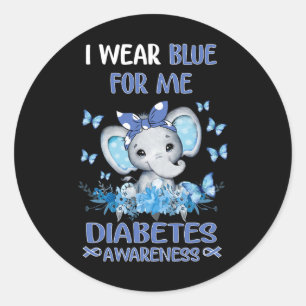 Sticker Rond Je Porte Du Bleu Pour Moi Sensibilisation Au Diabè