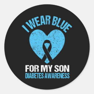Sticker Rond Je Porte Du Bleu Pour Mon Fils Mois De Sensibilisa