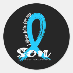 Sticker Rond Je Porte Du Bleu Pour Mon Fils Sensibilisation Dia