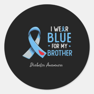 Sticker Rond Je Porte Du Bleu Pour Mon Frère La Sensibilisation