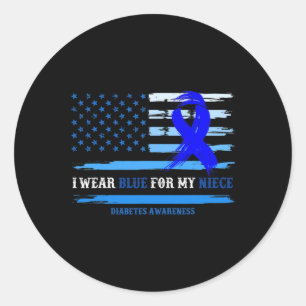 Sticker Rond Je Porte Du Bleu Pour Mon Mois De Sensibilisation
