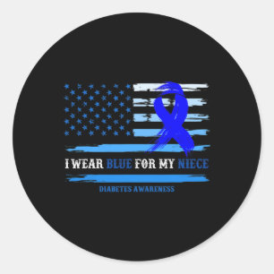 Sticker Rond Je Porte Du Bleu Pour Mon Mois De Sensibilisation