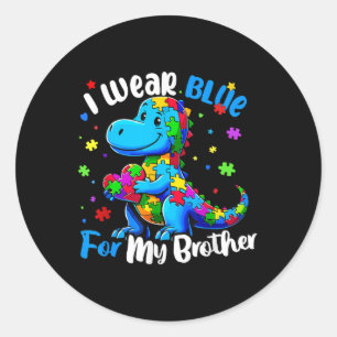 Sticker Rond Je Porte Du Bleu Pour Mon Puzzle Sensibilisation s