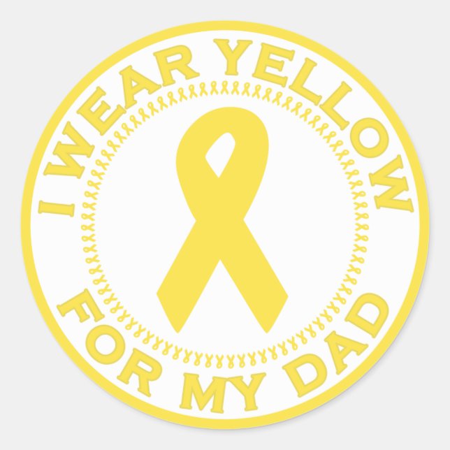 Sticker Rond Je Porte Du Jaune À Mon Père (Devant)