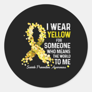 Sticker Rond Je Porte Du Jaune À Quelqu'Un Qui Manque De Préven