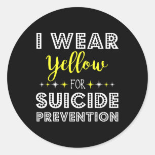 Sticker Rond Je Porte Du Jaune Pour Le Sujet De Sensibilisation