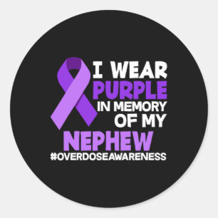 Sticker Rond Je Porte Du Purple En Mémoire De Mon Surdose Nephe