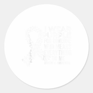 Sticker Rond Je Porte Du Purple Pour Démence Soutien Chaumiers