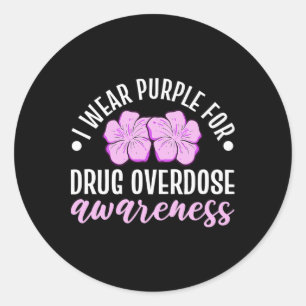 Sticker Rond Je Porte Du Purple Pour La Sensibilisation À La Su