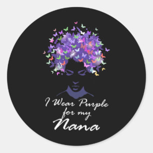Sticker Rond Je Porte Du Purple Pour Ma Mère Nana Soutien Heime
