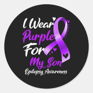 Sticker Rond Je Porte Du Purple Pour Mon Fils Cadeaux De Sensib