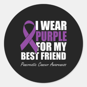 Sticker Rond Je Porte Du Purple Pour Mon Meilleur Ami Cancer Pa