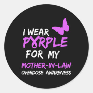 Sticker Rond Je Porte Du Purple Pour Mon Prophète De La Mère En