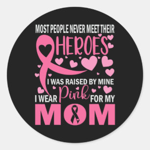 Sticker Rond Je Porte Du Rose Pour Ma Mère Enfant Sensibilisé A