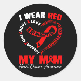 Sticker Rond Je Porte Du Rouge Dans Ma Mémoire De Ma Mère Malad