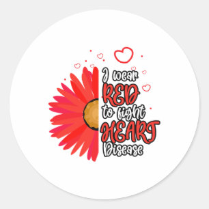 Sticker Rond Je Porte Du Rouge Pour Lutter Contre La Sensibilis
