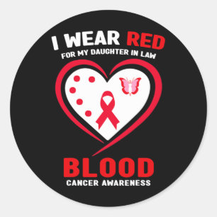 Sticker Rond Je Porte Du Rouge Pour Ma Belle-Fille Contre Le Ca