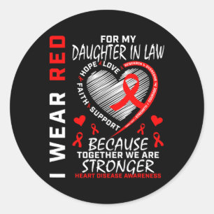 Sticker Rond Je Porte Du Rouge Pour Ma Fille En Droit Maladie C