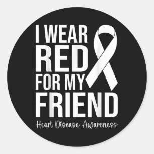 Sticker Rond Je Porte Du Rouge Pour Mon Ami Sensibilisation Aux