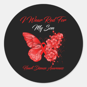 Sticker Rond Je Porte Du Rouge Pour Mon Fils Sensibilisation Au