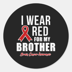 Sticker Rond Je Porte Du Rouge Pour Mon Frère Sensibilisation A