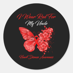 Sticker Rond Je Porte Du Rouge Pour Mon Oncle Sensibilisation A