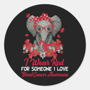 Sticker Rond Je Porte Du Ruban Rouge Pour Sensibiliser Au Cance
