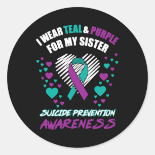 Sticker Rond Je Porte Du Tealandviolet Pour Ma Soeur Suicide Pr