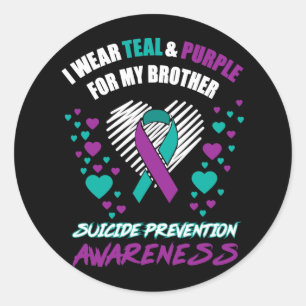 Sticker Rond Je Porte Du Tealandviolet Pour Mon Frère Suicide P