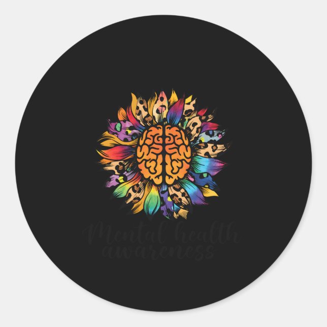 Sticker Rond Je Porte Du Vert Pour Le Mois De Sensibilisation À (Devant)