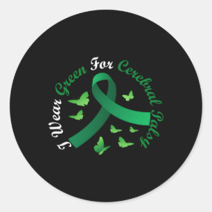 Sticker Rond Je Porte Du Vert Pour Le Soutien De Sensibilisatio