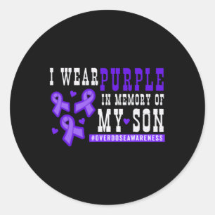 Sticker Rond Je Porte Du Violet En Mémoire De Mon Fils Surdose