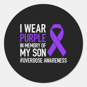 Sticker Rond Je Porte Du Violet En Mémoire Pour Mon Fils Surdos