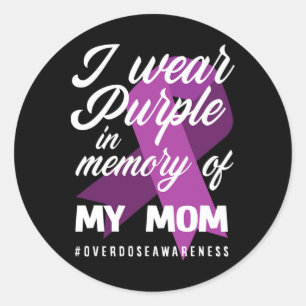 Sticker Rond Je Porte Du Violet En Mémoire Pour Mon Mère Surdos