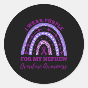 Sticker Rond Je porte du violet pour la journée de sensibilisat