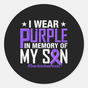 Sticker Rond Je Porte Du Violet Pour La Sensibilisation À La Su