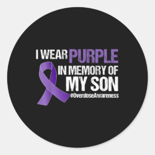Sticker Rond Je Porte Du Violet Pour La Sensibilisation À La Su