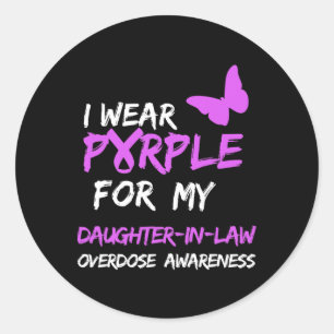 Sticker Rond Je Porte Du Violet Pour La Surdose De Ma Belle-Fil