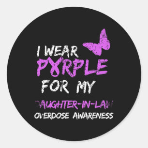 Sticker Rond Je Porte Du Violet Pour La Surdose De Ma Belle-Fil