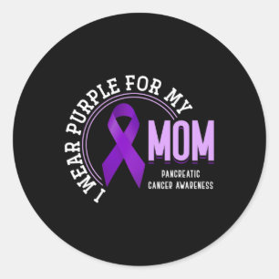 Sticker Rond Je Porte Du Violet Pour Ma Mère Académie De Cancer