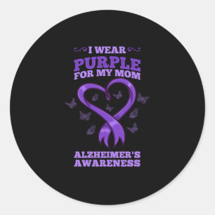 Sticker Rond Je Porte Du Violet Pour Ma Mère Sensibilisation À 
