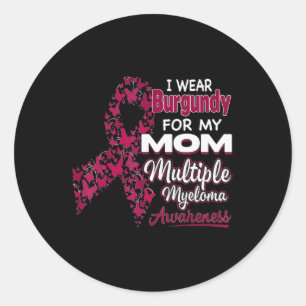 Sticker Rond Je porte la Bourgogne pour ma maman Myeloma multip