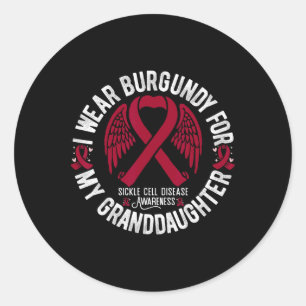 Sticker Rond Je Porte La Bourgogne Pour Ma Petite-Fille Cellule