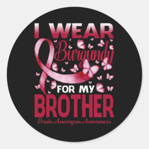 Sticker Rond Je Porte La Bourgogne Pour Mon Frère Aneurysme Cer
