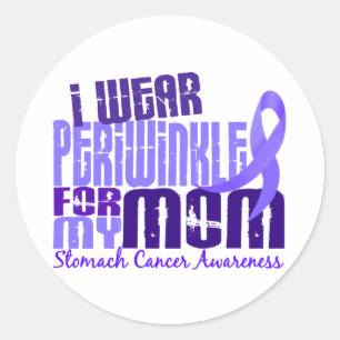 Sticker Rond Je porte le bigorneau pour mon cancer de l'estomac
