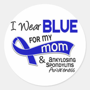 Sticker Rond Je porte le bleu pour ma spondylarthrite