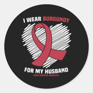 Sticker Rond Je Porte Le Bourgogne Pour La Campagne D'Aneurysme